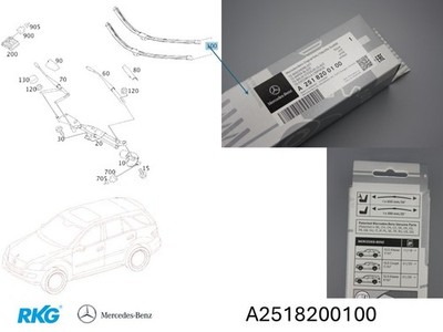Wischerblatt-Satz-vorne R-Klasse W251 / M-Klasse W164 *A2518200100* Original MB