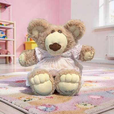 22  Furskin Bear, Pretty Pink Dress, 1985 Xavier Roberts, Cabbage Patch Kids