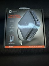 J5create Type-C Dock Dual 4K HDMI Black 11- In 1 Functions USB