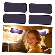 Square Car Window Shades - 4 Pack Static Cling Sun Glare Blocker, Removable