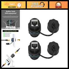 Waterproof IP68 RJ45 Panel Mount Connector, Female to Female, Shielded CAT6 Coup