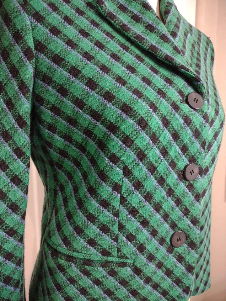Blazer Missoni Verde Lana a Cuadros Nylon IT 44 Forrado en Seda Foto 3 de 4