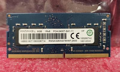 RAMAXEL 8GB PC4 1RX8 PC4-2400T SA1 -11 RMSA3260NA78HAF-2400  LAPTOP RAM MEMORY