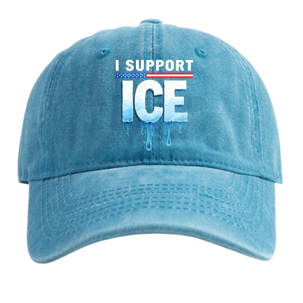 I Support ICE Design Dad Hat Political Statement Adjustable Baseball Cap Unisex