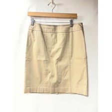 Ann Taylor Petite Khaki Pencil Skirt Tan Cotton Blend Workwear Size 6P