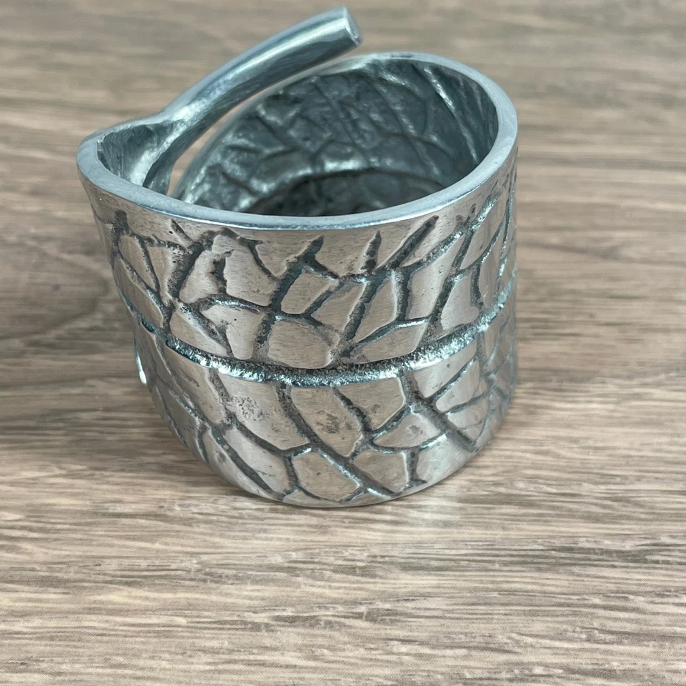 Juego de 6 candelabros con diseño de hoja de metal plateado con servilleteros decoración Foto 3 de 4