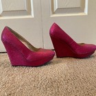 Charlotte Russe hot pink glitter wedges size 8 — photo 3