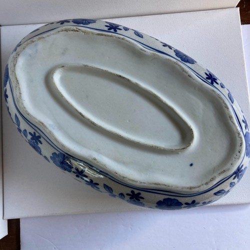 Vintage blau und weiß Keramik Übertopf Schale 11x7 - Bild 5 von 5