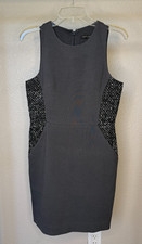 Banana Republic 6P Grey Tweed Sheath Dress Sleeveless NWT Business Workwear