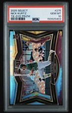 2025 Panini Select - Diamond Level Nick Kurtz  Tie-Dye Prizm /25 PSA 10 POP 1