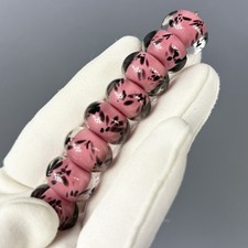 Artisan Lampwork Borosilicate Glass Beads Lot Pink Black