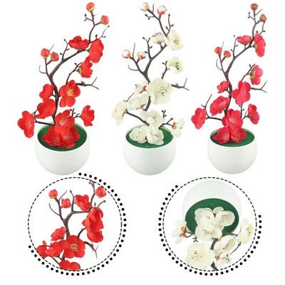 Small Outdoor Flower Fake False Plants Flowers Artificial Garden Decor With Pot