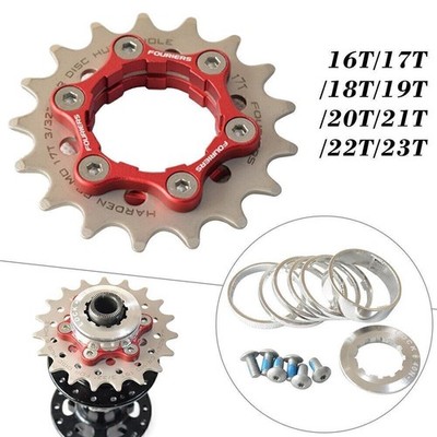 FOURIERS Gear Single Speed Cog fix on Bike Hub Disc 16T 17T 18T-19T-23T +Spacers
