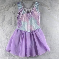 Girls Small Mermaid Dance Dress Purple Sparkle Skirt No Tag