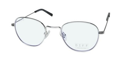 NEW DIFF SAGE BLUE LIGHT LENS EYEGLASS FRAME MENS SILVER FULL-RIM SQUARE