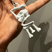 Gothic Halloween Spooky Letter Design Love Skull Bone Keychain