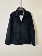Robert Graham full zip button up vegan suede utility jacket black NWT XL $268.00 - product listing photo