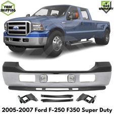 Front Bumper Chrome & Fog Lights Kit For 2005-2007 Ford F-250 F-350 Super Duty