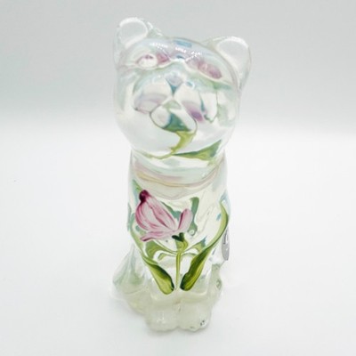 Fenton French Opalescent Curious Cat LE #361 S. Burns Shelley Fenton Signed