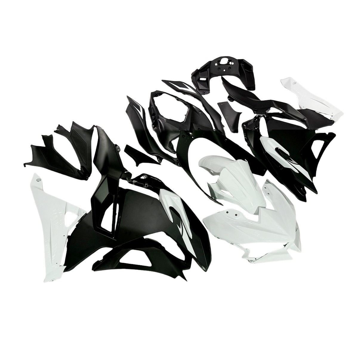 White Matte Black Fairing Plastic for Kawasaki Ninja 500 2024 2025
