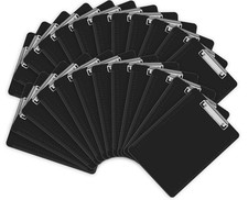 HERKKA 25 Pack Plastic Clipboards, Black, A4 Letter Size, 12.5 x 9 Inch Black