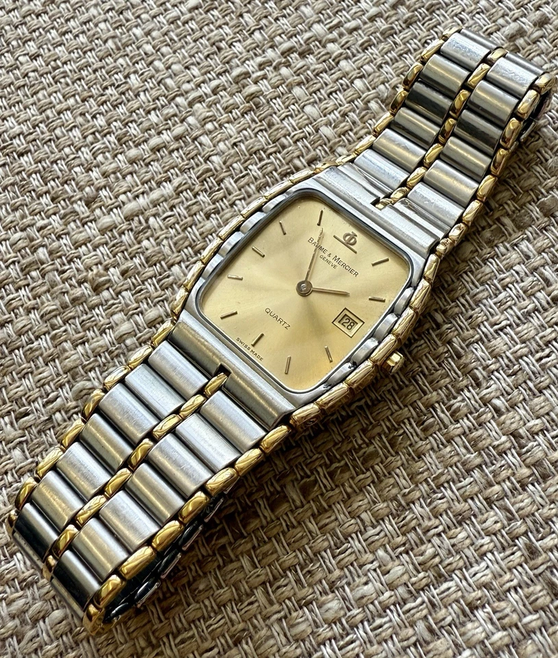 ✅ Reloj suizo de cuarzo Baumé & Mercier - dorado y acero - ultrafino - unisex ✅ Foto 3 de 4