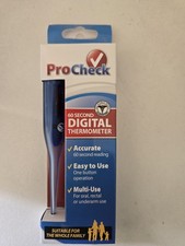 ProCheck 60 Second Digital Thermometer Blue, Water Resistant, Beep Alert