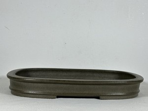 Preowned Japanese Tokoname Shallow Rectangular Bonsai Pot Seizan - 12.25” By 9”