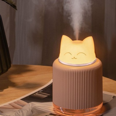 Cat Lovers' Delight Mini Luftbefeuchter mit niedlicher Katzenform und LED-Leucht