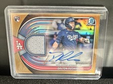 2025 Bowman Chrome - Chrome Autograph Relics Dalton Rushing Gold Refractor /50 