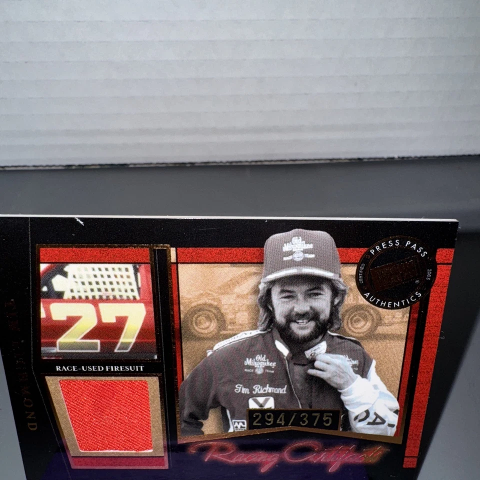 2005 Press Pass Legends Tim Richmond Firesuit Card 294/375 - Image 3 of 4