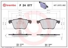 Jeu de plaquettes de frein avant BREMBO P 24 077 VOLVO V60 2.0 D3 / D4