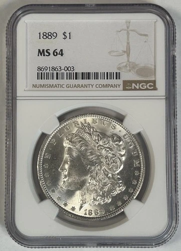 1889 Morgan Silver Dollar Coin NGC MS 64