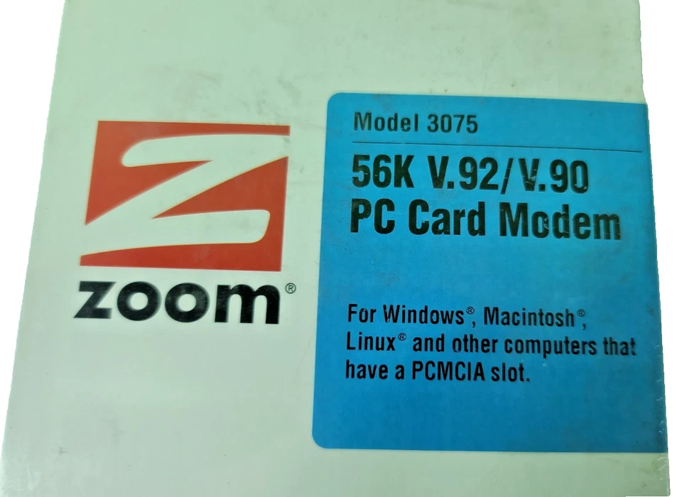 New Vintage Zoom 3075 56k V.92/V.90 PC Card Modem. PCMCIA - Image 2 of 4