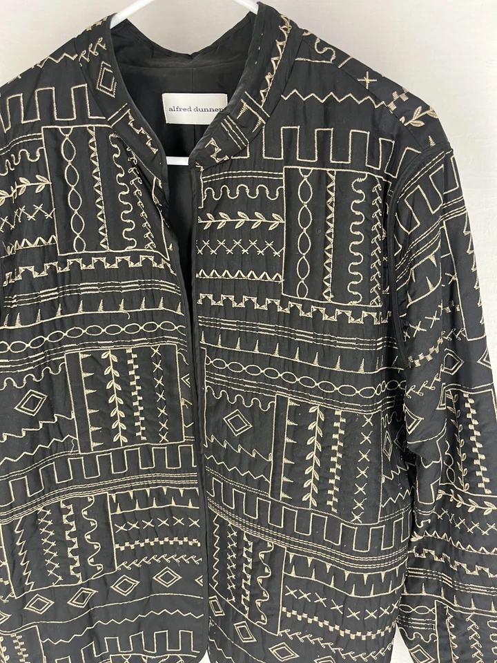 Куртка ALFRED DUNNER 18 черная открытая вышитая вычурная карьерная офисная тихая роскошная - Изображение 3 из 4