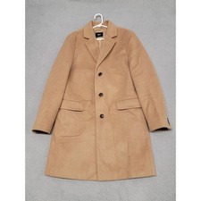 Express Coat Mens 40R Slim Beige Overcoat Sin...