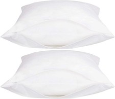 Set of 2 Vinyl Zippered Pillow Protectors Waterproof Standard Size