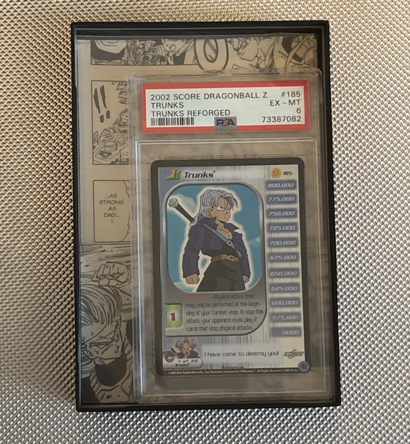 PSA Graded 6 2002 Dragon Ball Z Score future Trunks 185 + CUSTOM Frame Included view 8