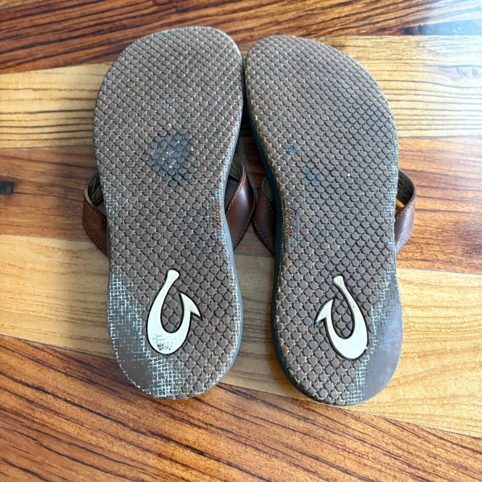 Sandalias Chanclas Olukai PANIOLO W Cuero Marrón Mujer US 10 EUR 40 Foto 2 de 3