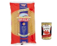 20X Pasta Divella 100% Italienisch N.83 Fusilli Col Buco, Nudeln 500G+Polpa 400G
