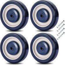 4 Pack Shopping Cart Replacement Wheels Kit 5-Inch Diameter Wheels with Axles