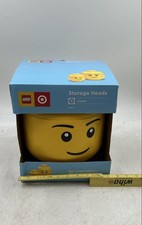 Lego Yellow Building Toy 2 Count Face Storage Heads Container Set