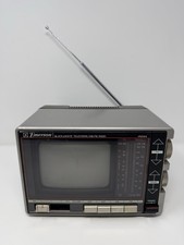 RARE Vintage Emerson VR61KS Portable 5.5" Black/White Television AM/FM Radio