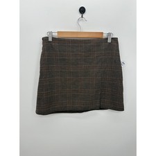 Old Navy Womens Plaid Mini Skirt Size MP NWT Brown Academia Preppy Old Money