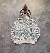 BAPE City Camo Double Shark Full Zip Hoodie Glow In The Dark Grey/White Size M