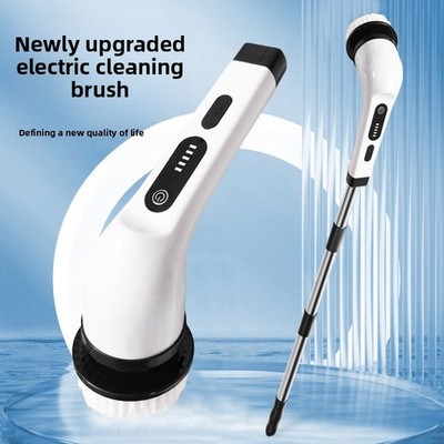 9-in-1 Electric Spin Scrubber Cleaning Brush Long Handle Bathroom