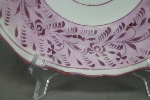 British Pink Luster Floral Soft Paste Porcelain Bread & Butter Plate 1820-1840 A - Picture 5 of 8