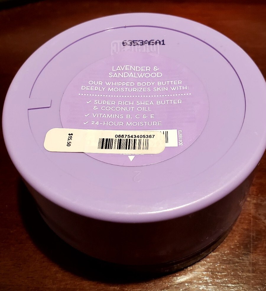 Bath & Body Works LAVENDER & SANDALWOOD Whipped Body Butter 6.5 oz