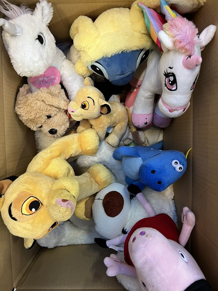 Box of 30 Mixed Second Hand Soft Toys Wholesale Job Lot from good to