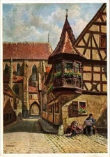 Old postcard postcard Rothenburg- Am Feuerleinsker GERMANY (944122)